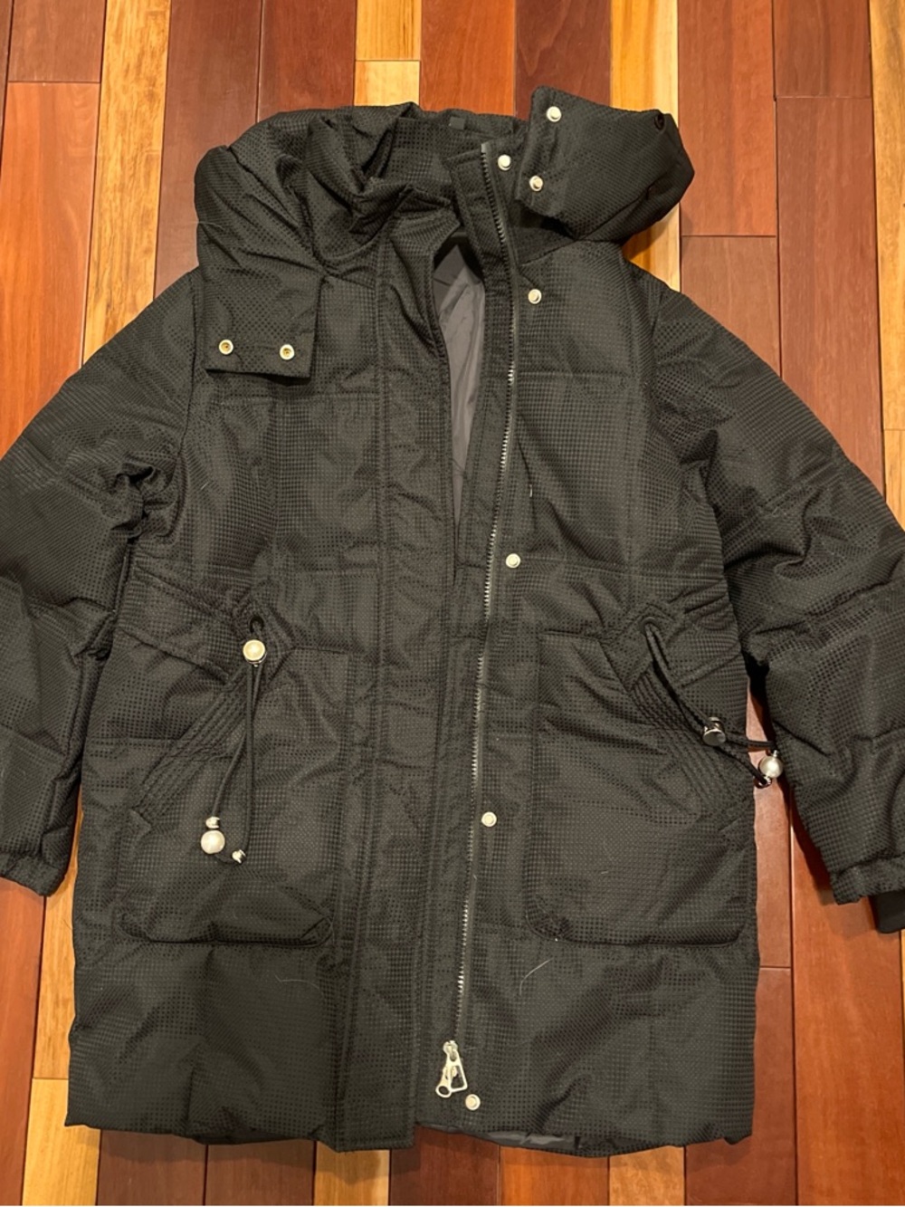 Black Hooded Winter Jacket